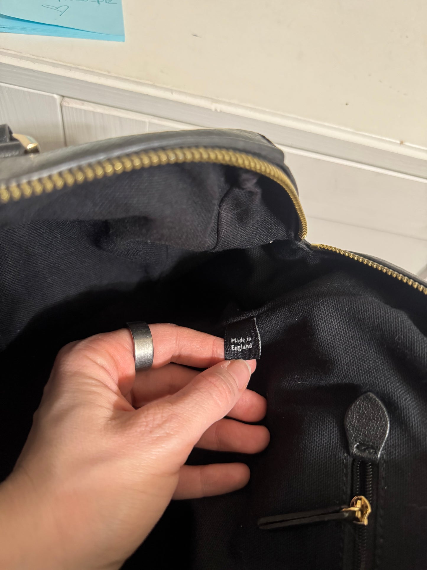 Vintage Mulberry Del Rey Satchel in Black Leather Made in England