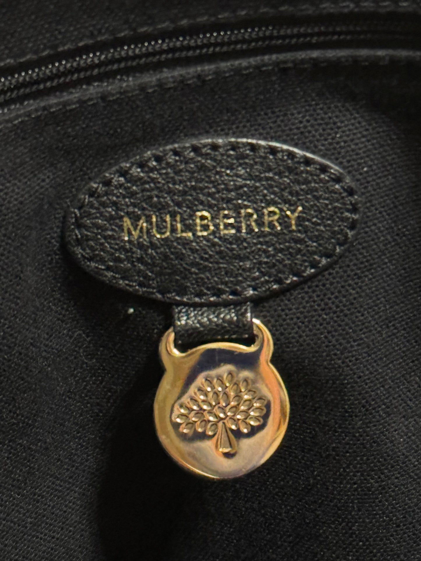 Vintage Mulberry Del Rey Satchel in Black Leather Made in England