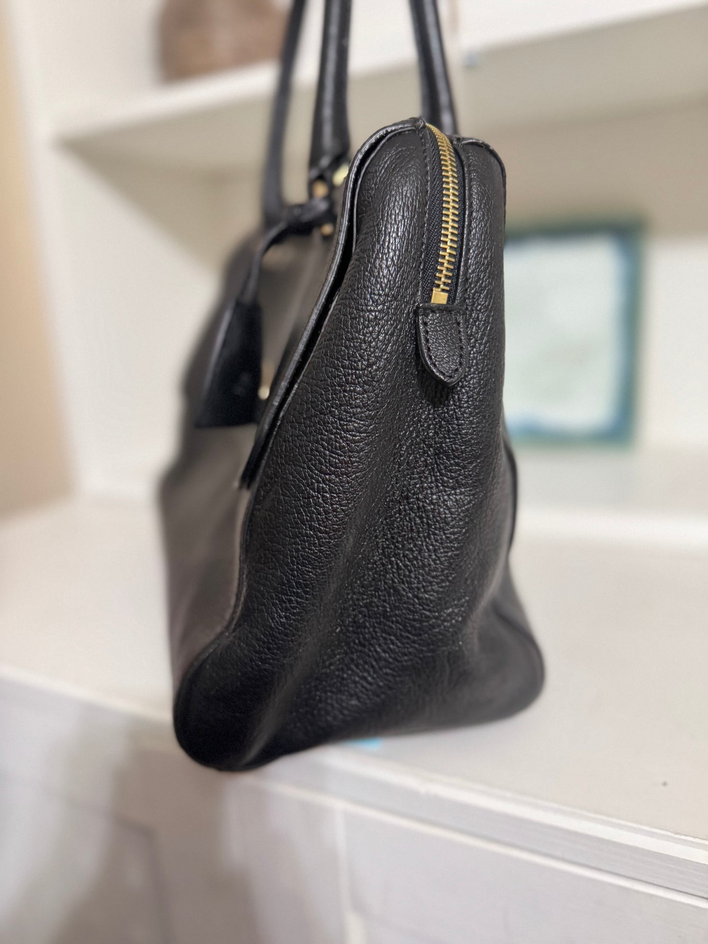 Vintage Mulberry Del Rey Satchel in Black Leather Made in England