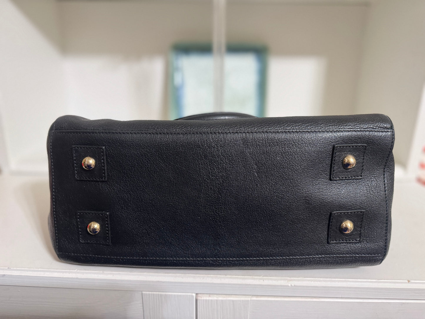 Vintage Mulberry Del Rey Satchel in Black Leather Made in England