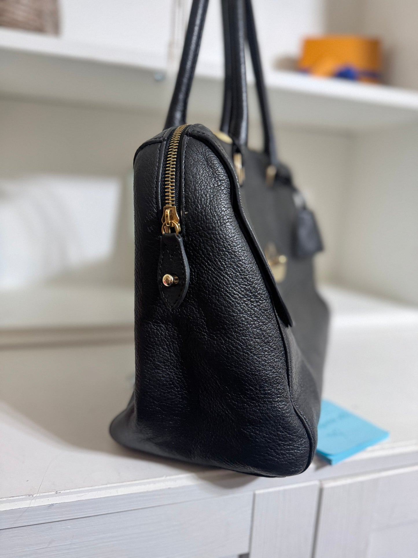 Vintage Mulberry Del Rey Satchel in Black Leather Made in England