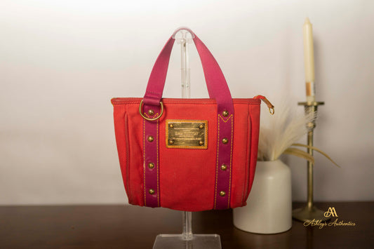 Vintage Louis Vuitton Antigua Cabas PM Red