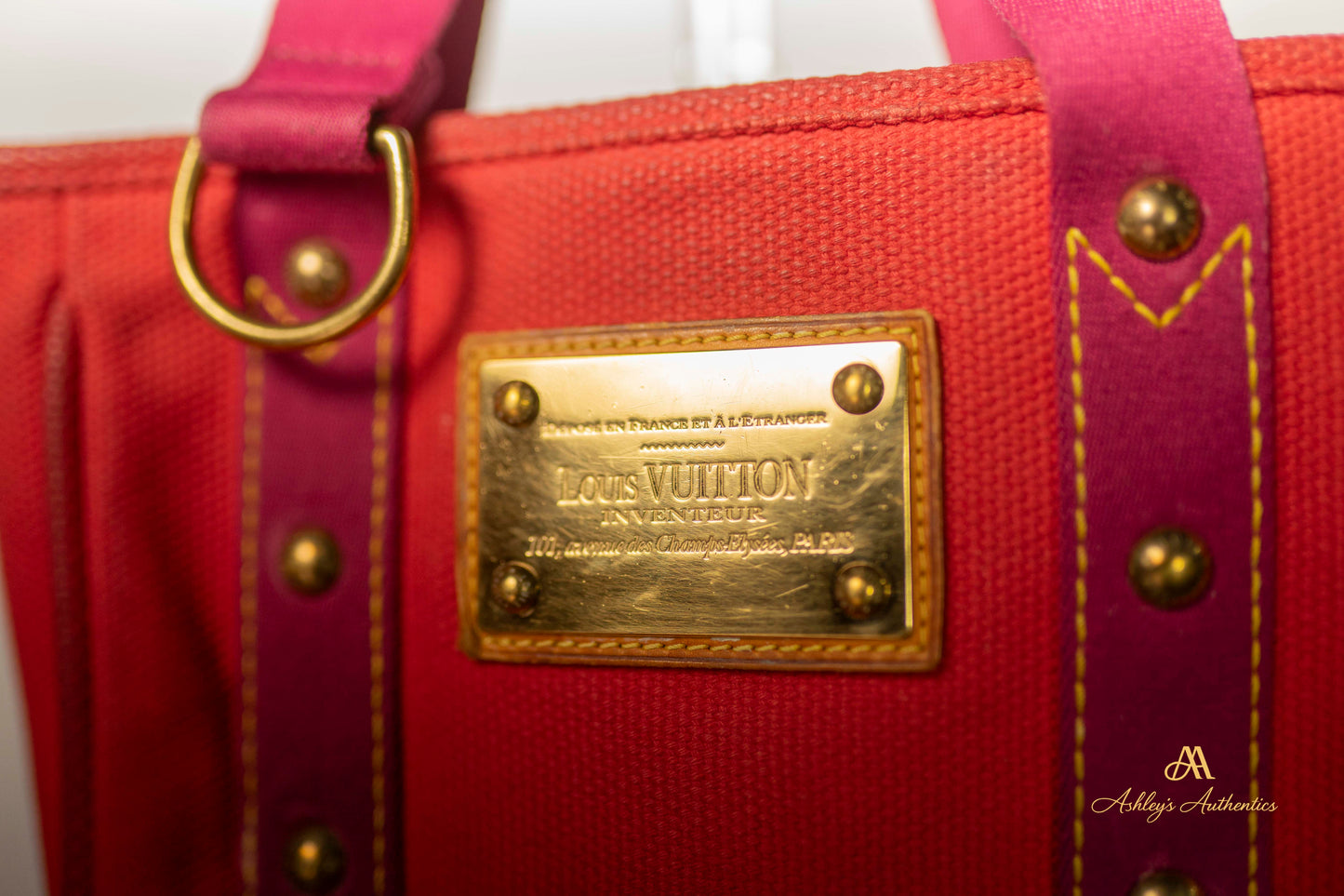 Vintage Louis Vuitton Antigua Cabas PM Red
