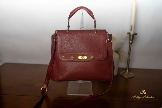 MCM Burgundy/Wine Leather 2-Way Tote Made in Korea