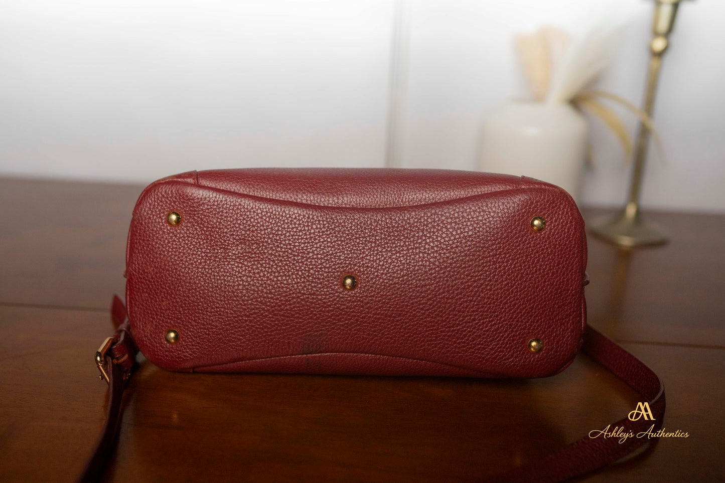 MCM Burgundy/Wine Leather 2-Way Tote Made in Korea