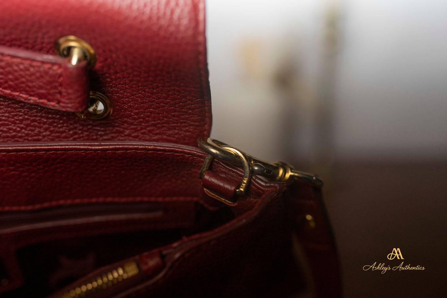 MCM Burgundy/Wine Leather 2-Way Tote Made in Korea