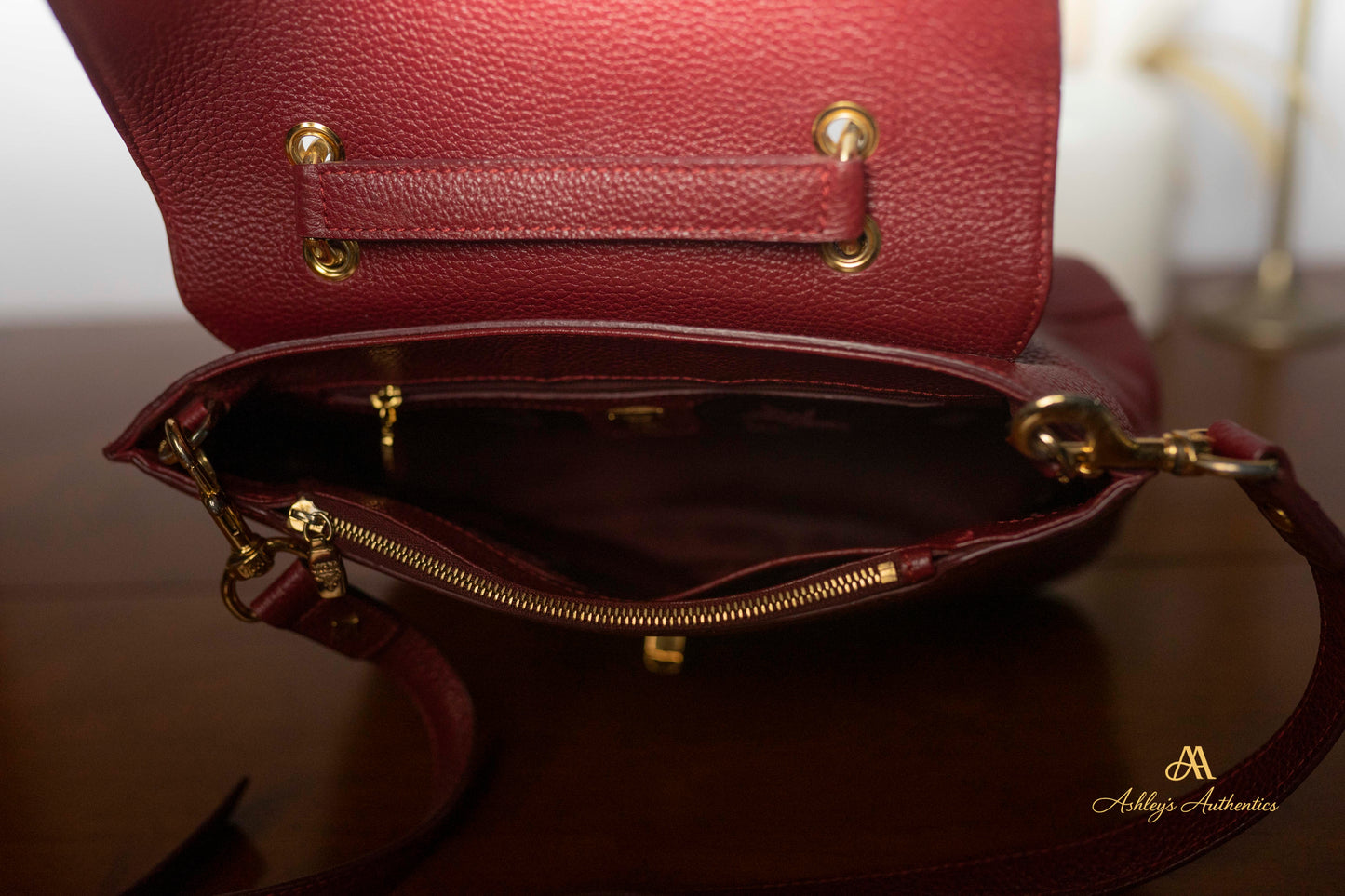 MCM Burgundy/Wine Leather 2-Way Tote Made in Korea