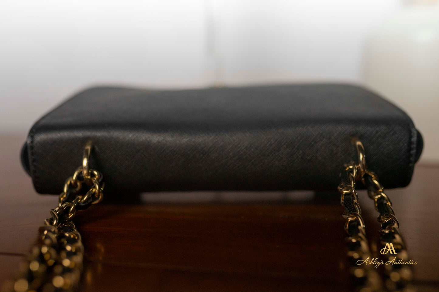 Tory Burch Emerson Black Saffiano Leather Flap Shoulder Bag
