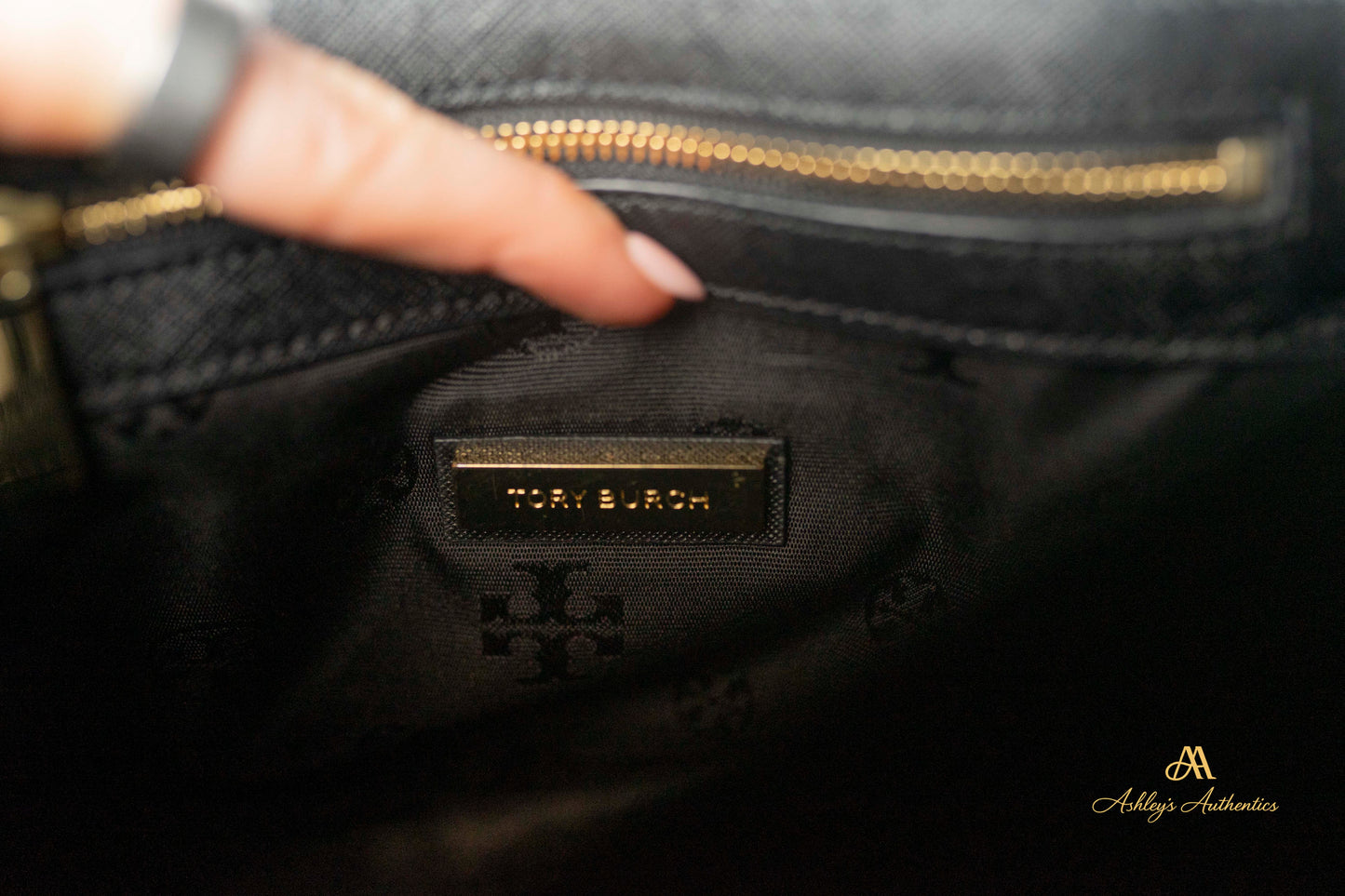 Tory Burch Emerson Black Saffiano Leather Flap Shoulder Bag
