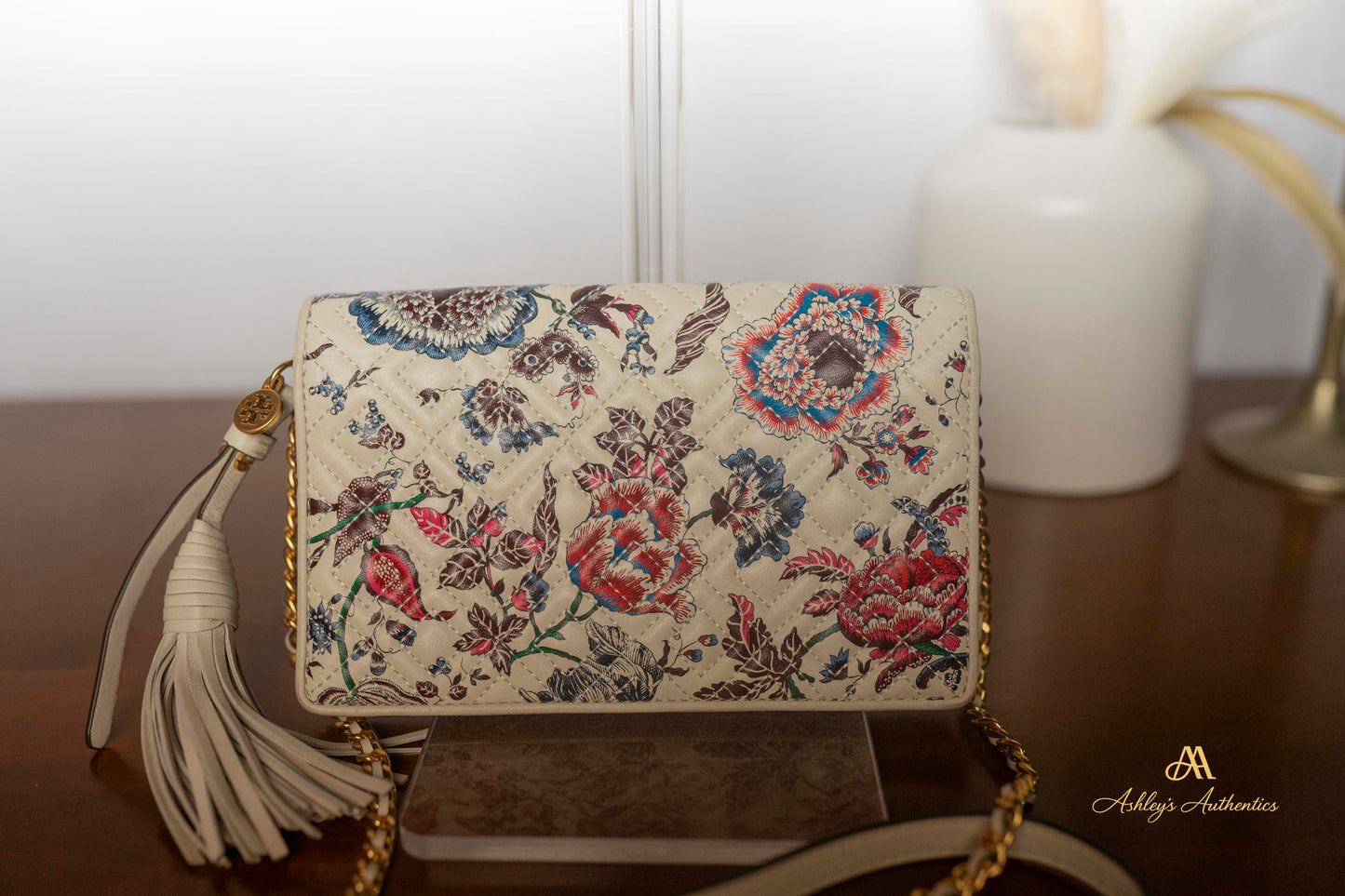 Tory Burch Fleming Printed Wallet on Chain Crossbody Clutch