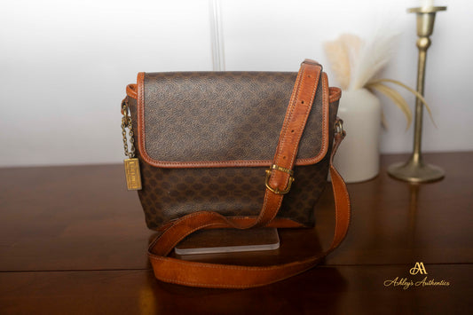 Vintage Celine Leather & Canvas Crossbody