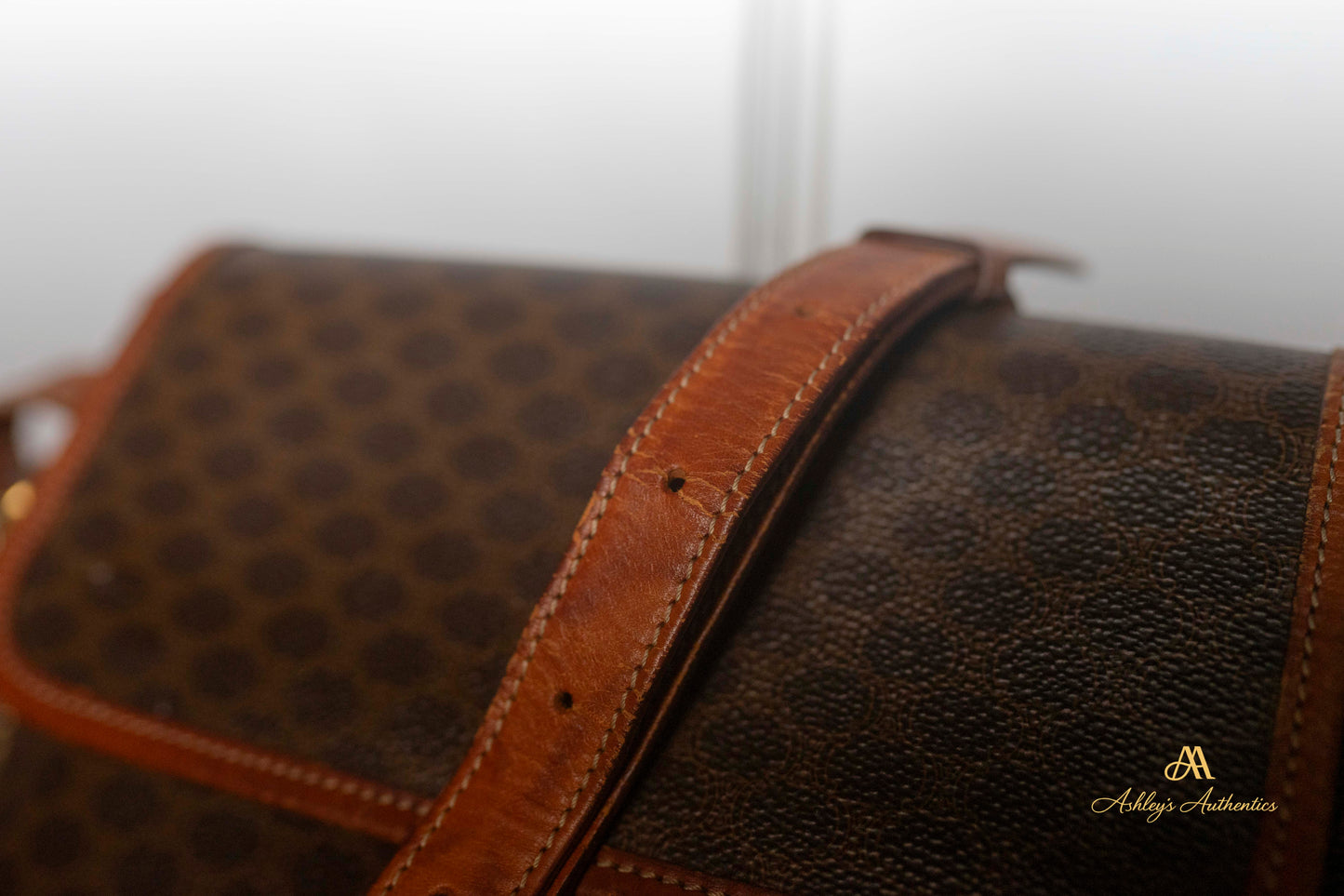Vintage Celine Leather & Canvas Crossbody