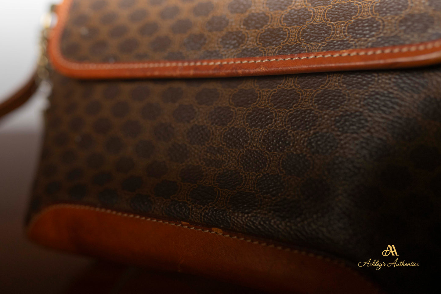 Vintage Celine Leather & Canvas Crossbody
