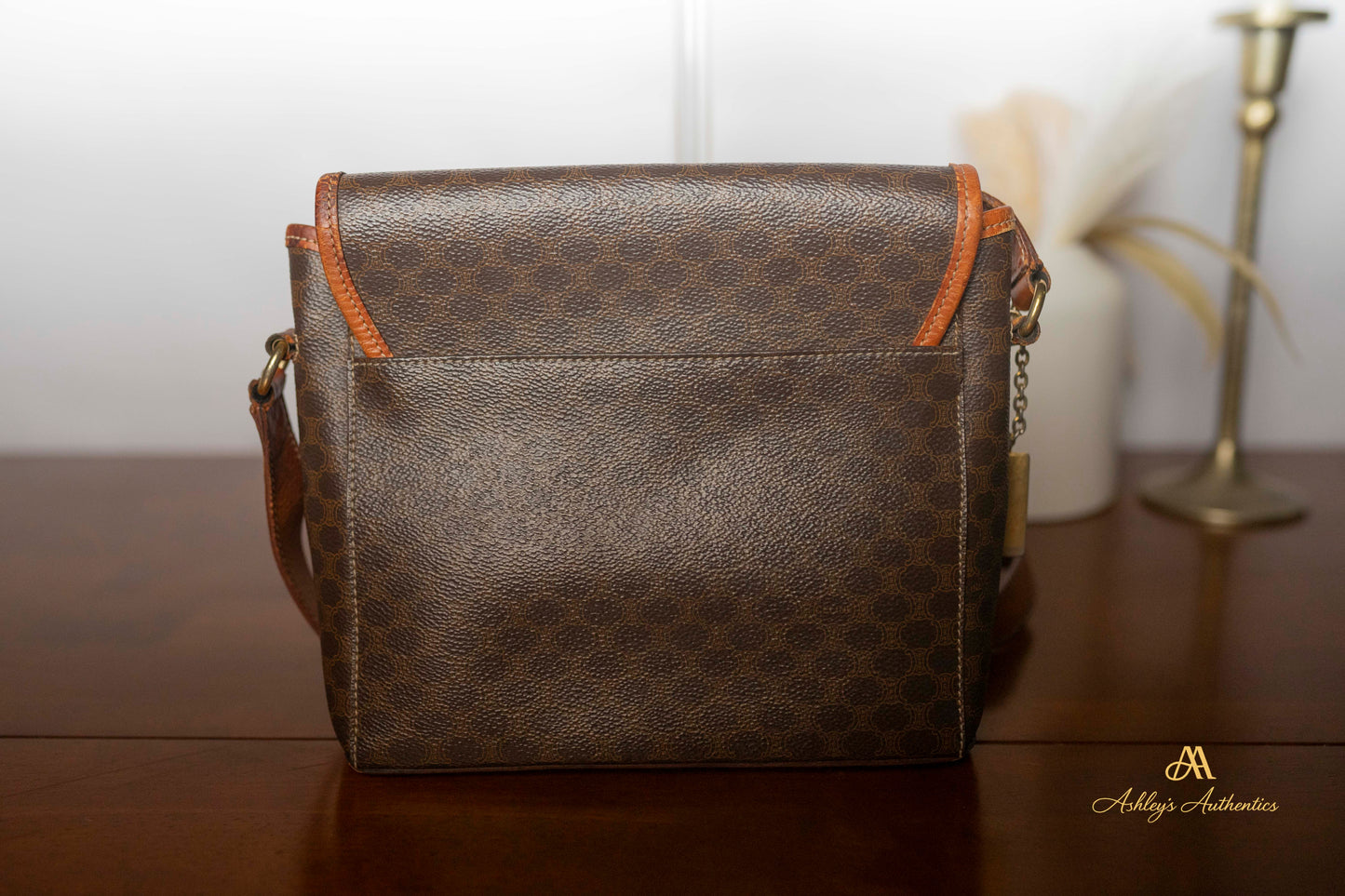 Vintage Celine Leather & Canvas Crossbody