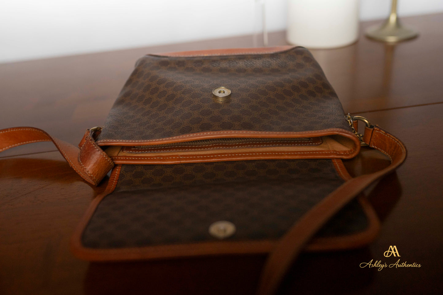 Vintage Celine Leather & Canvas Crossbody