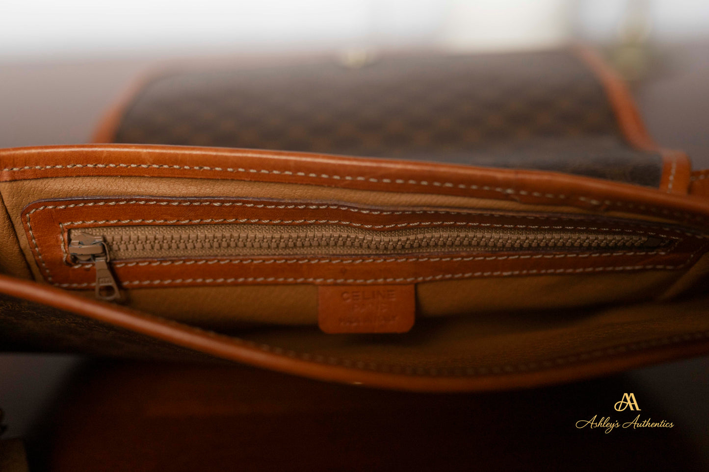 Vintage Celine Leather & Canvas Crossbody