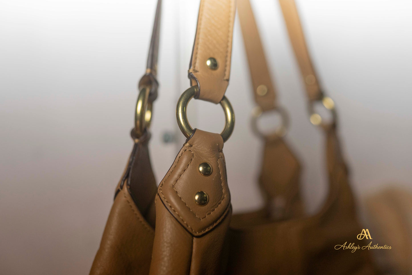 Coach Campbell Leather Triple Entry Leather Hobo Shoulder Bag