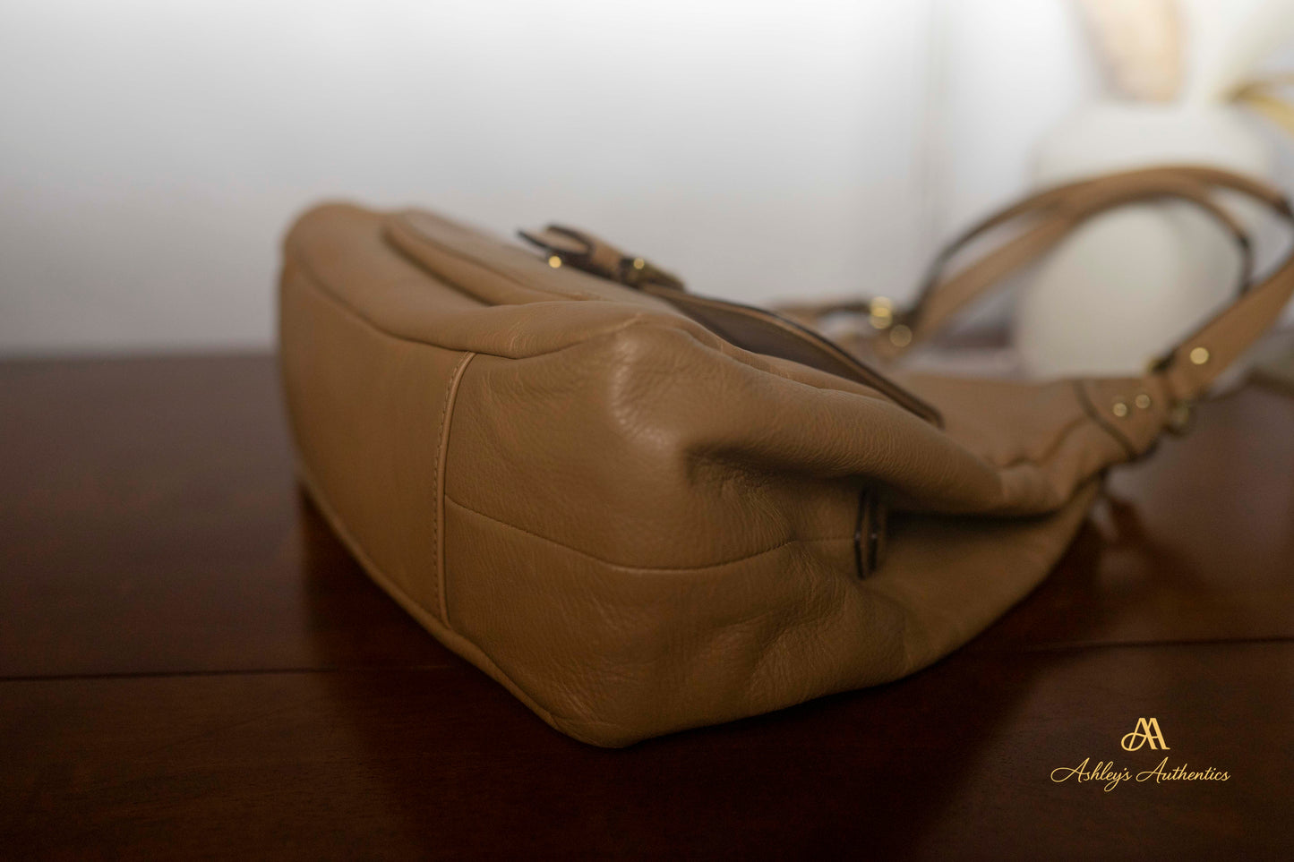 Coach Campbell Leather Triple Entry Leather Hobo Shoulder Bag