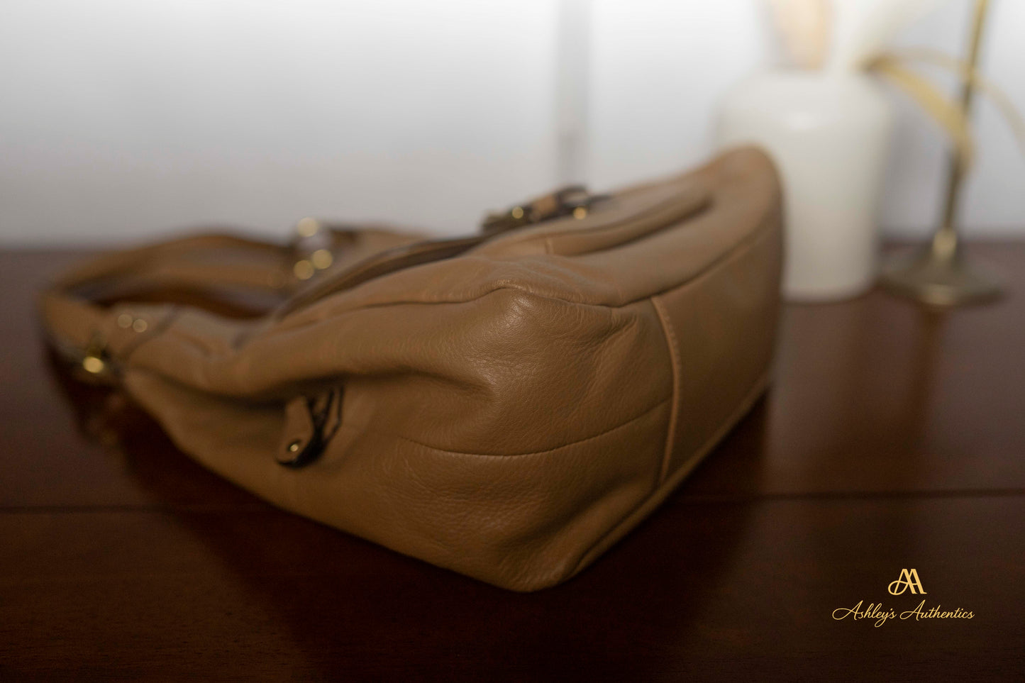 Coach Campbell Leather Triple Entry Leather Hobo Shoulder Bag