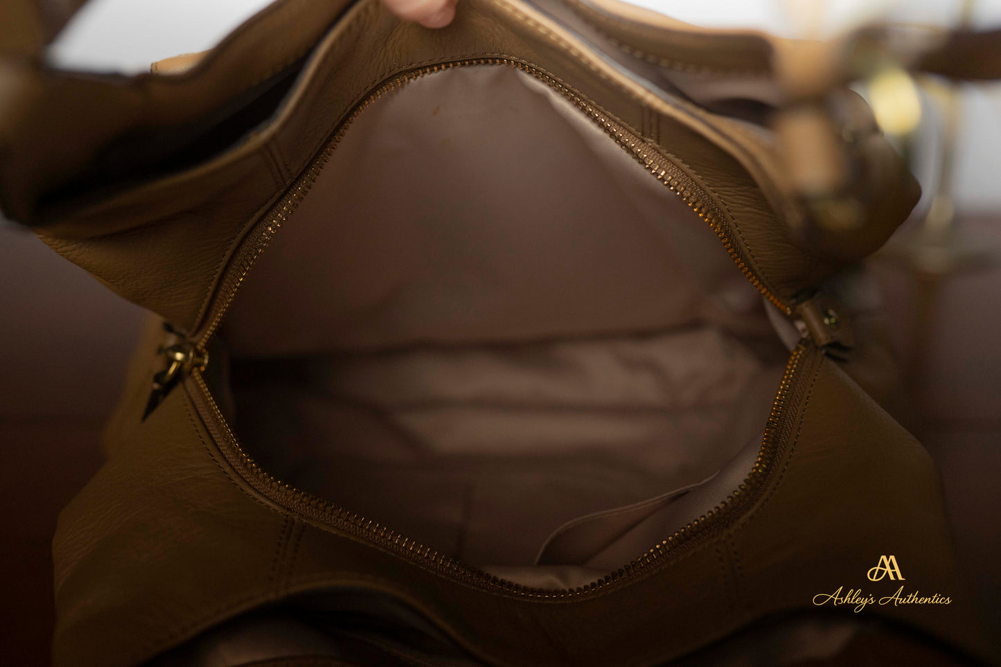 Coach Campbell Leather Triple Entry Leather Hobo Shoulder Bag