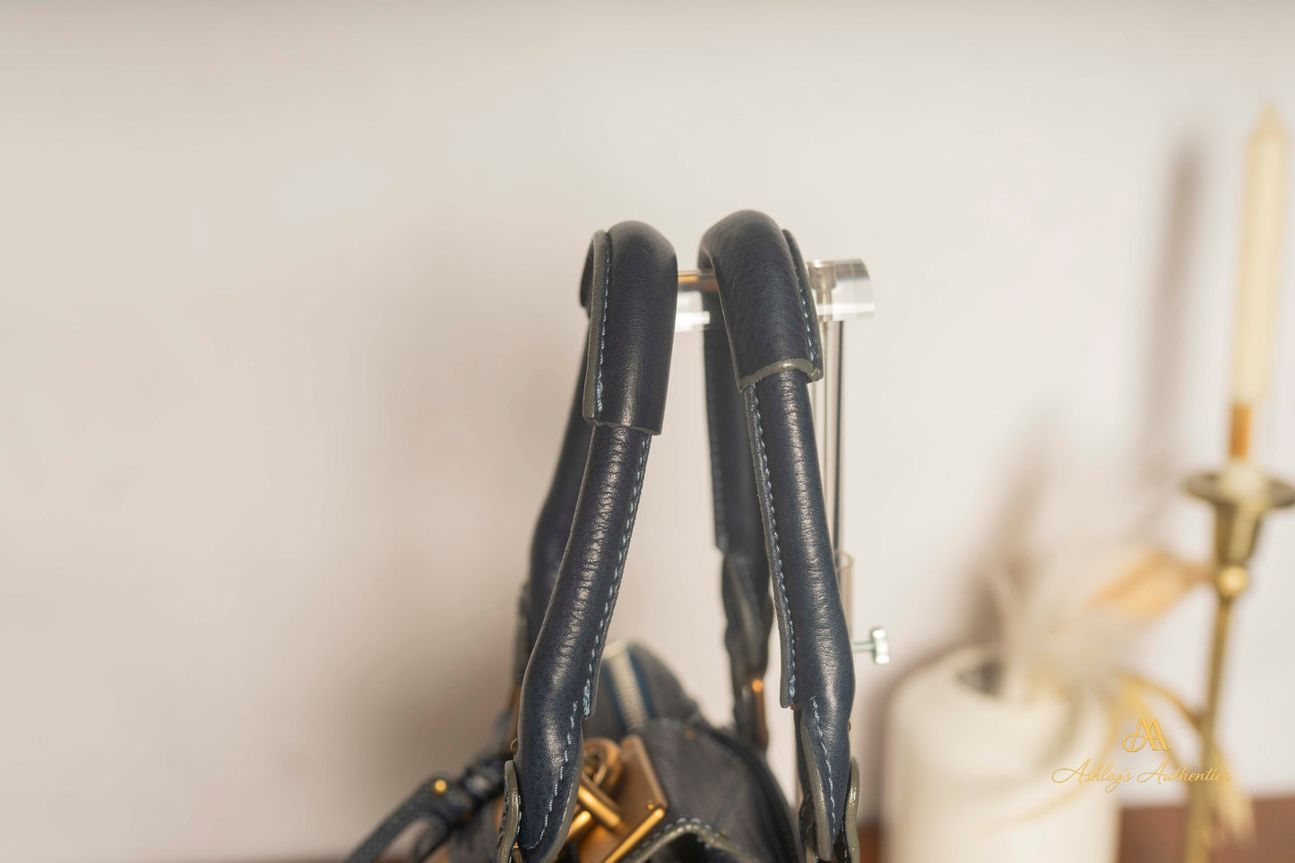 Chloe Paddington Small Navy Blue Leather with Padlock