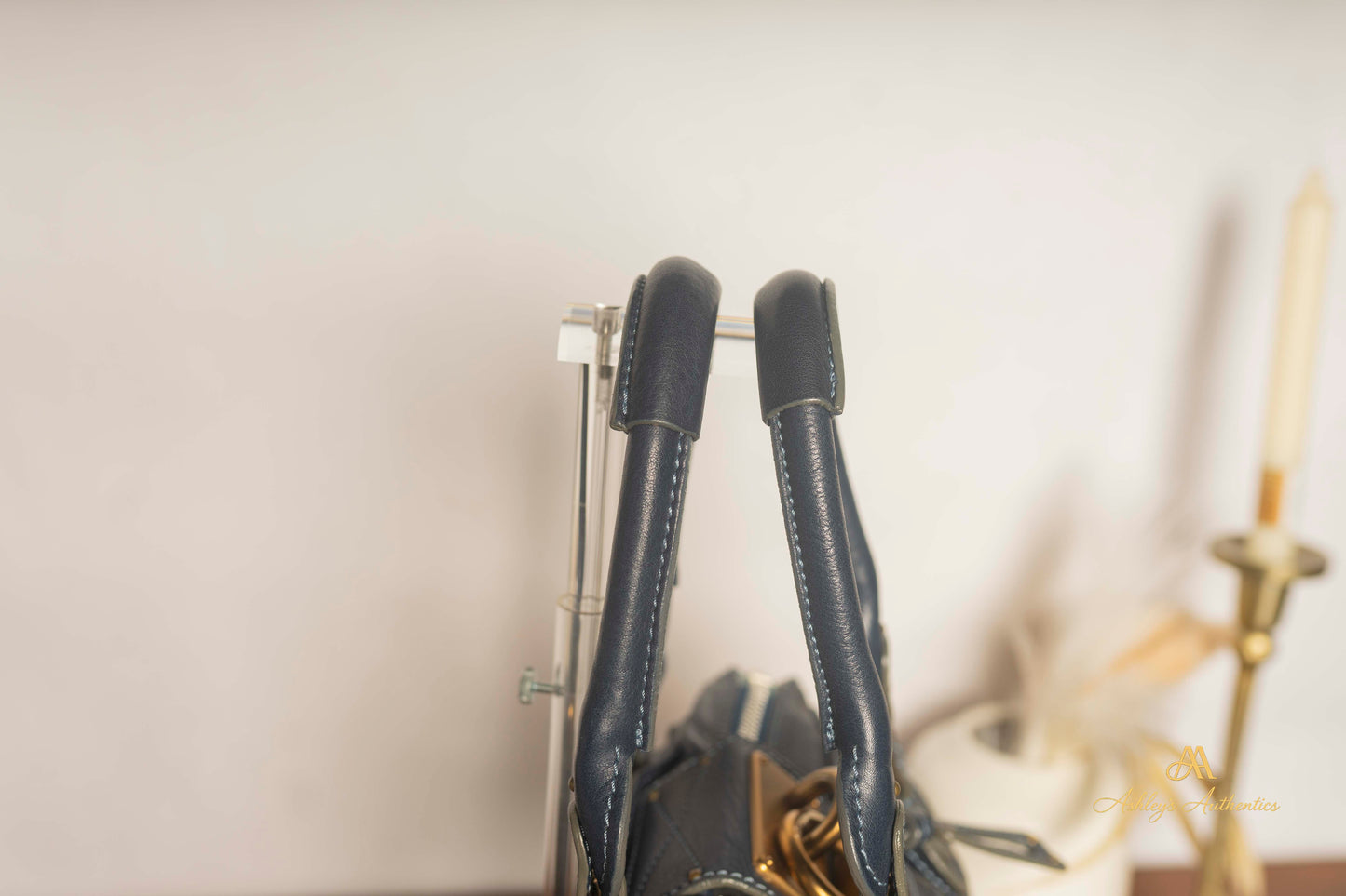 Chloe Paddington Small Navy Blue Leather with Padlock