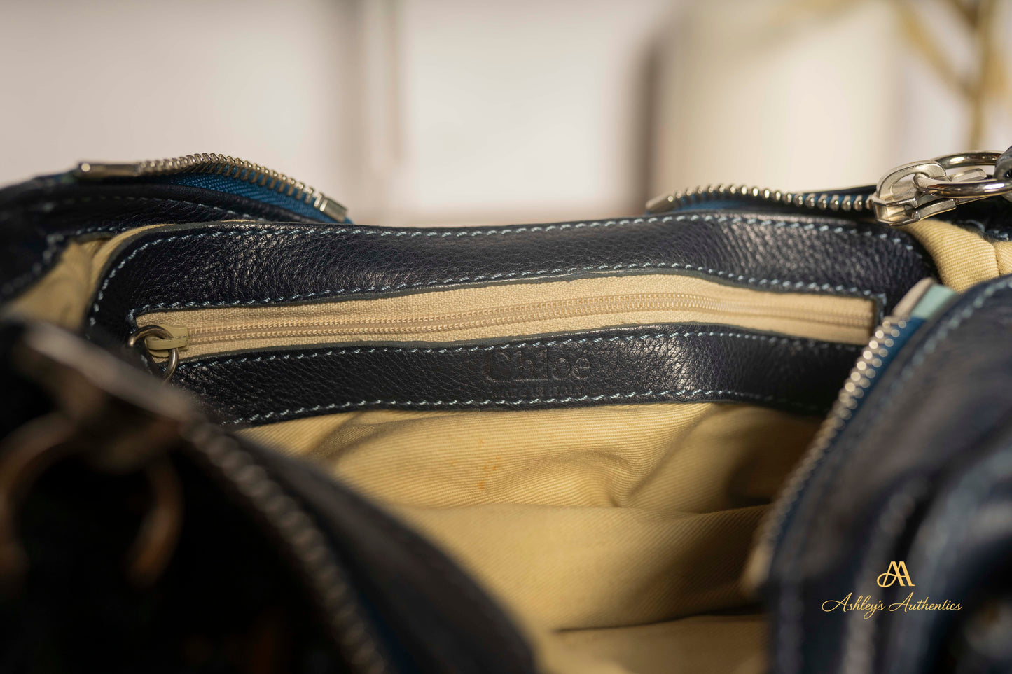 Chloe Paddington Small Navy Blue Leather with Padlock