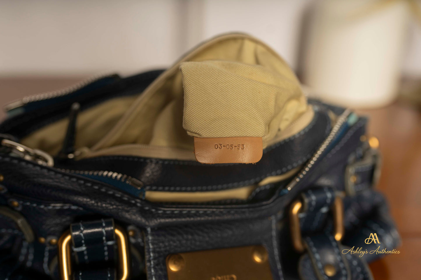 Chloe Paddington Small Navy Blue Leather with Padlock