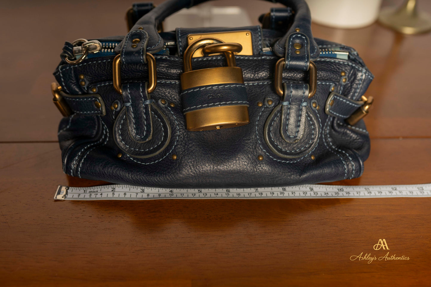 Chloe Paddington Small Navy Blue Leather with Padlock