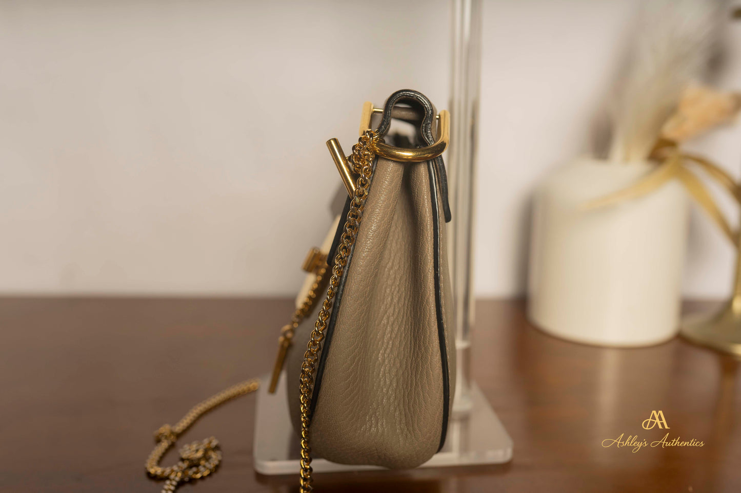 Chloe Drew in Taupe Leather - Vintage